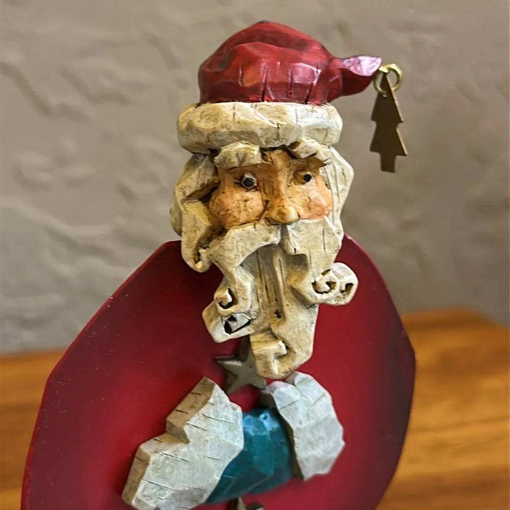 Russ metal and carved vintage‎ Santa Claus the Christmas sampler number 13944